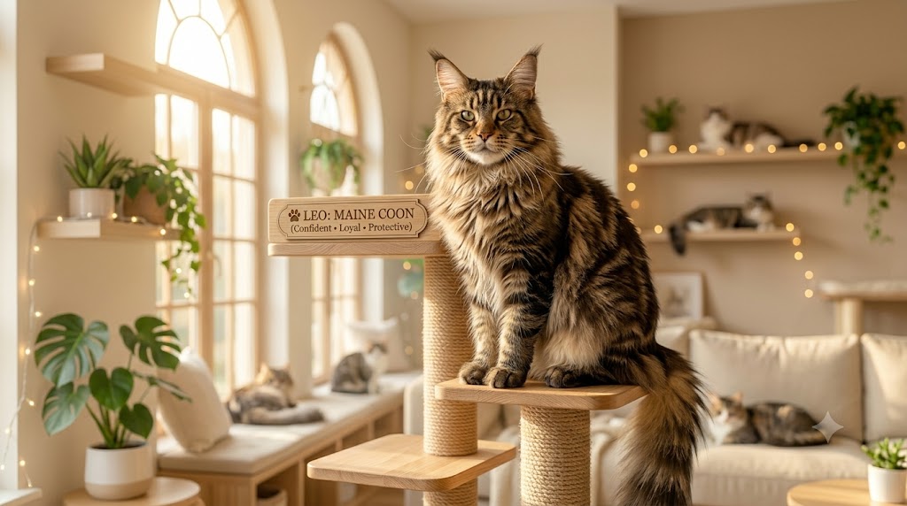 Leo, a maine coon cat at Purr Heaven
