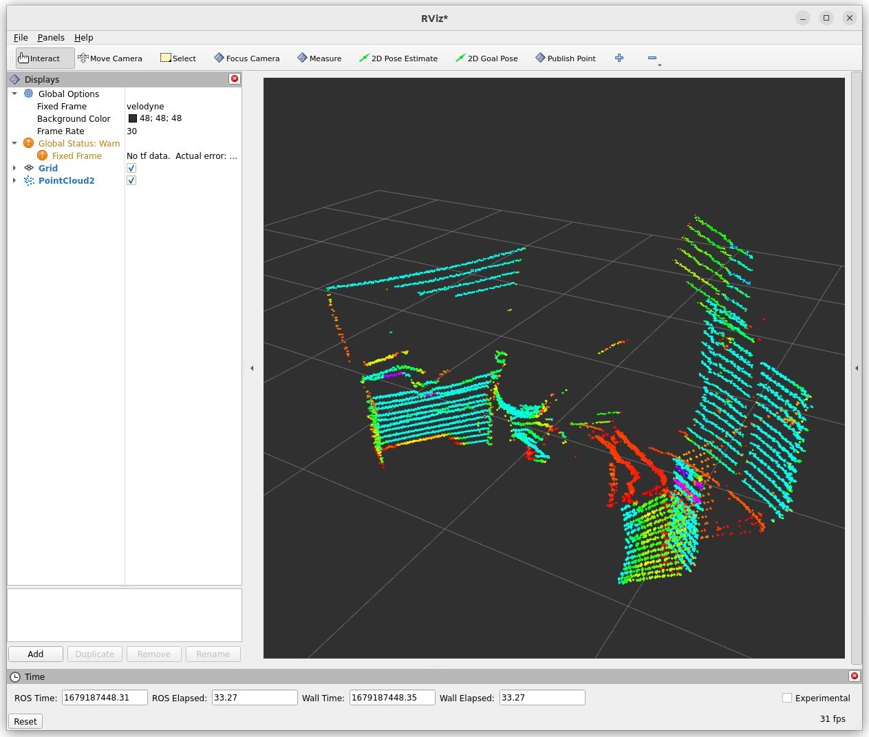 Velodyne VLP-16 visualization in Rviz