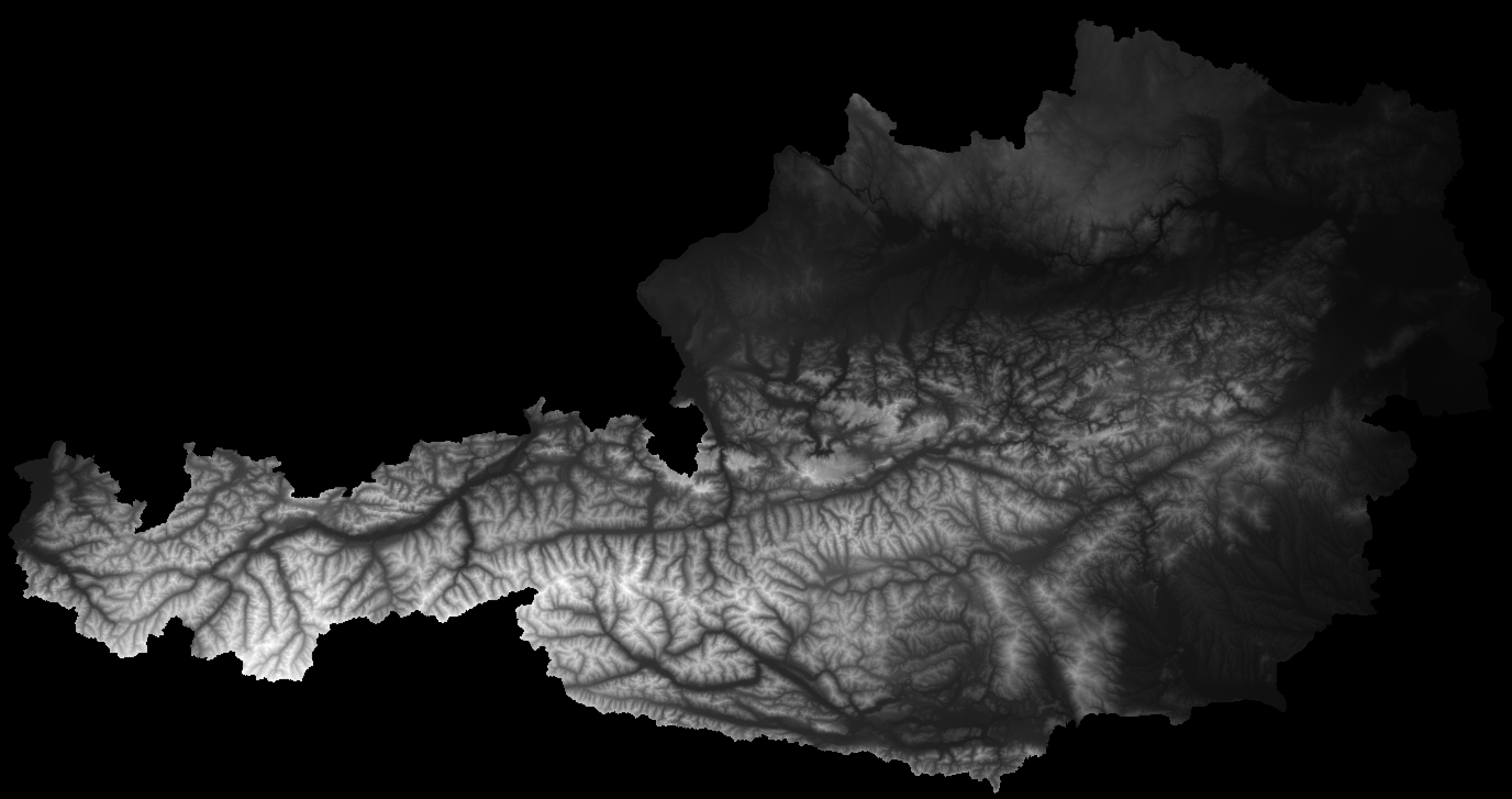 DEM Visualization of Austria