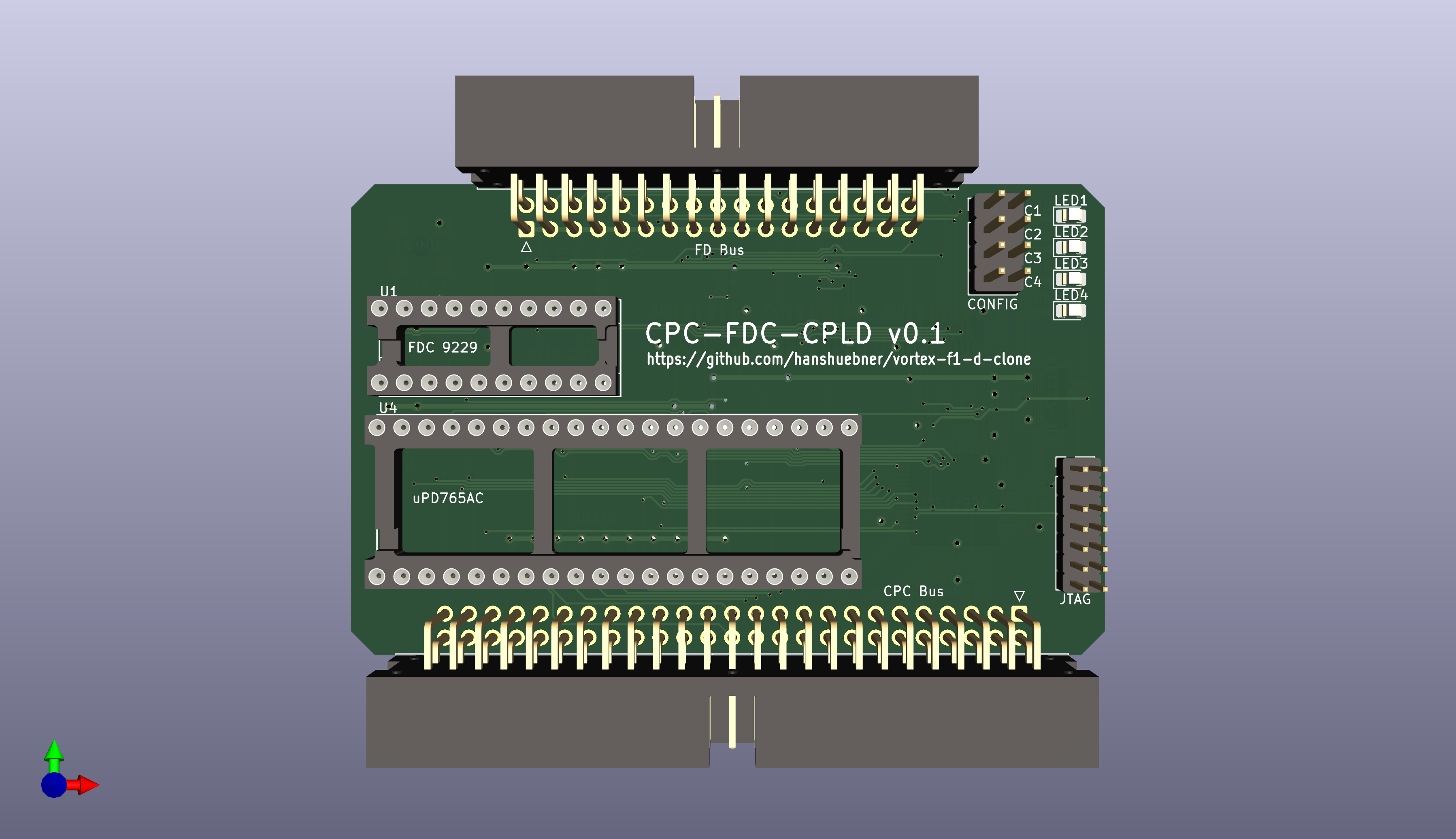 rendered picture of the no-rom-cpld variant (front)