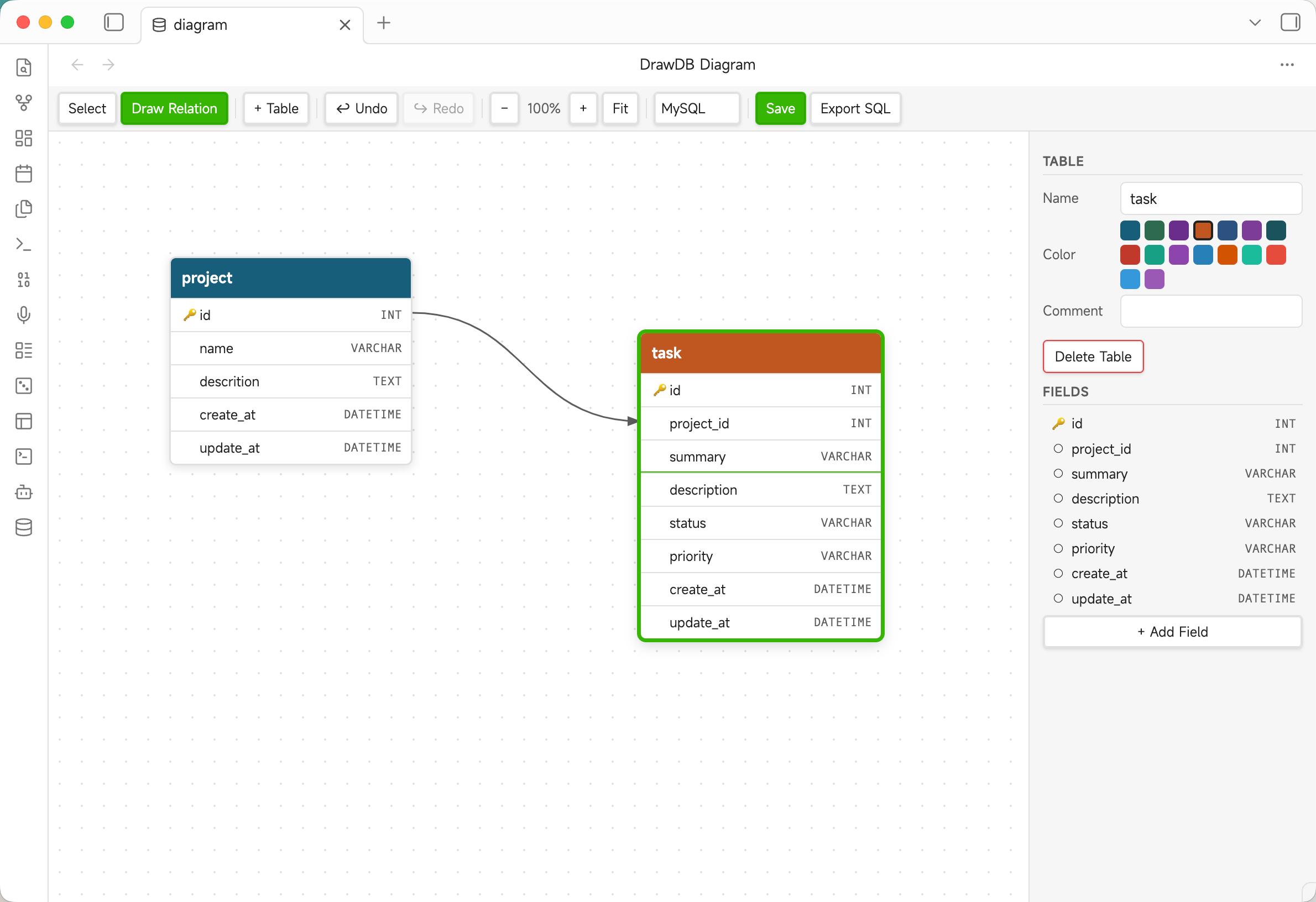 DrawDB screenshot