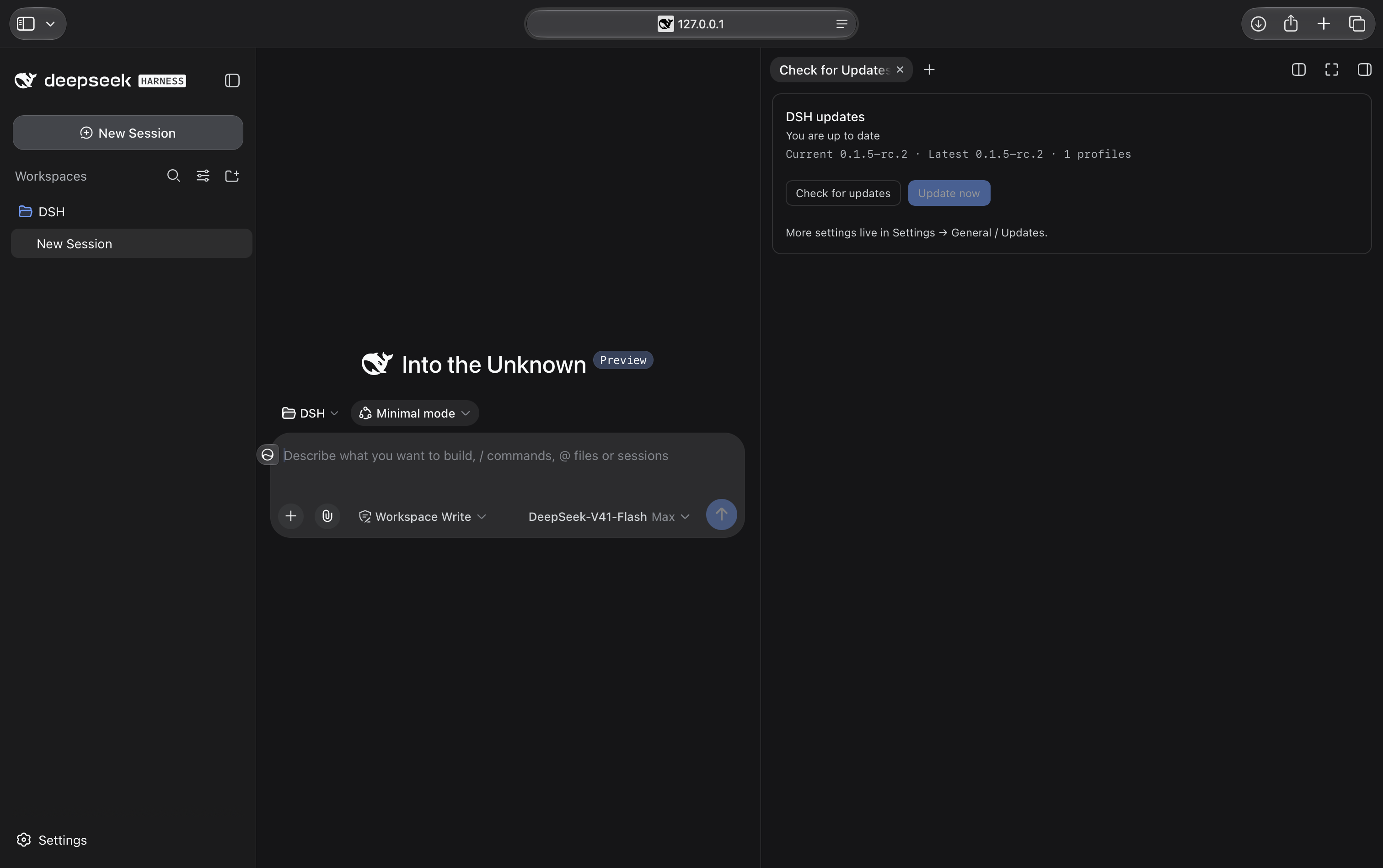 Update reminder in the right sidebar
