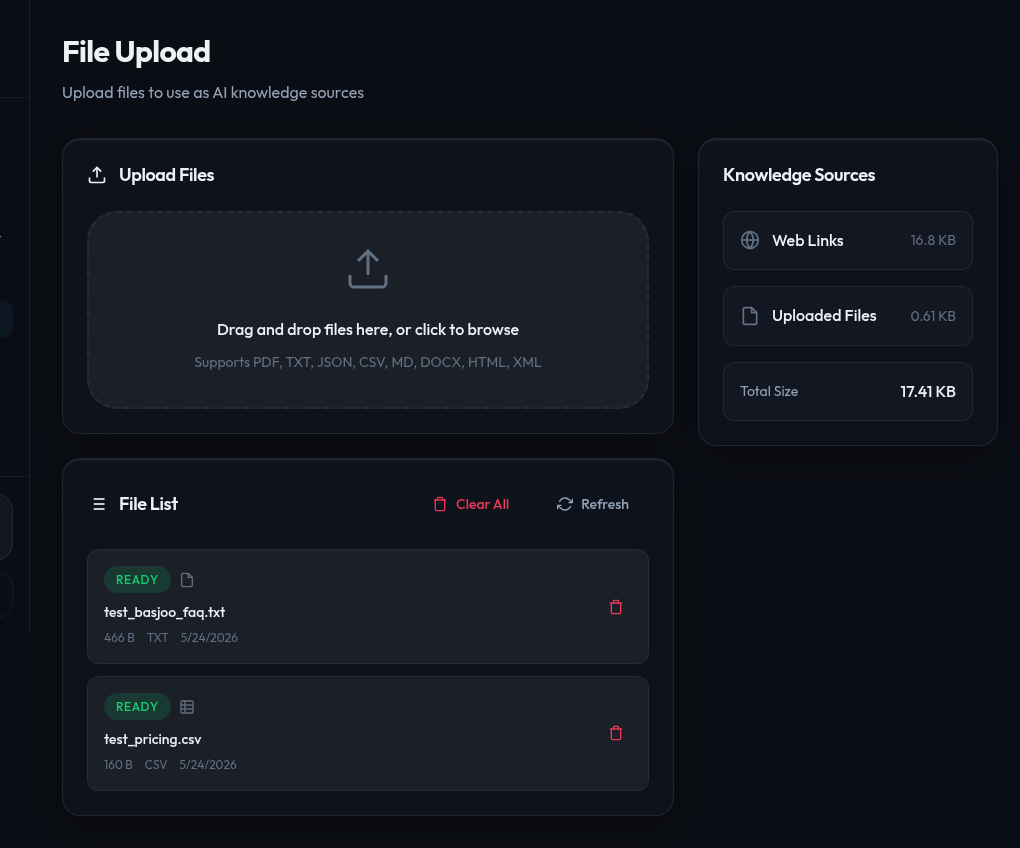 English file upload screenshot