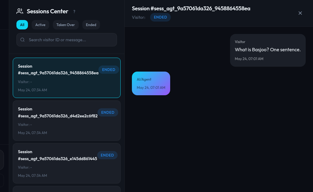 English sessions screenshot