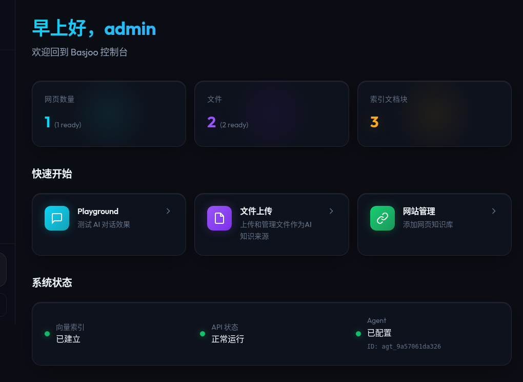 Basjoo admin screenshot 1