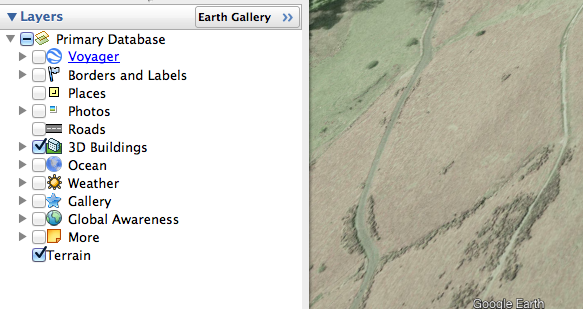 Using terrain and 3D buildings in Google Earth