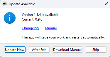 Update Available dialog