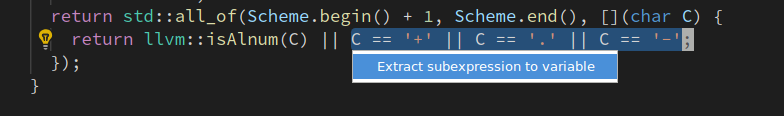 Extract variable code action