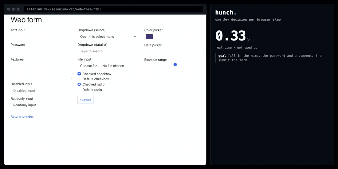 Screenshot of hunch