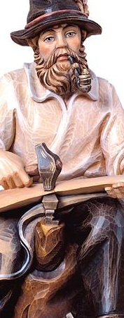 Handgeschnitzte Bäuerin-Figur