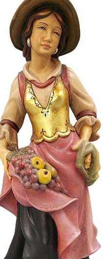 Handgeschnitzte Bäuerin-Figur