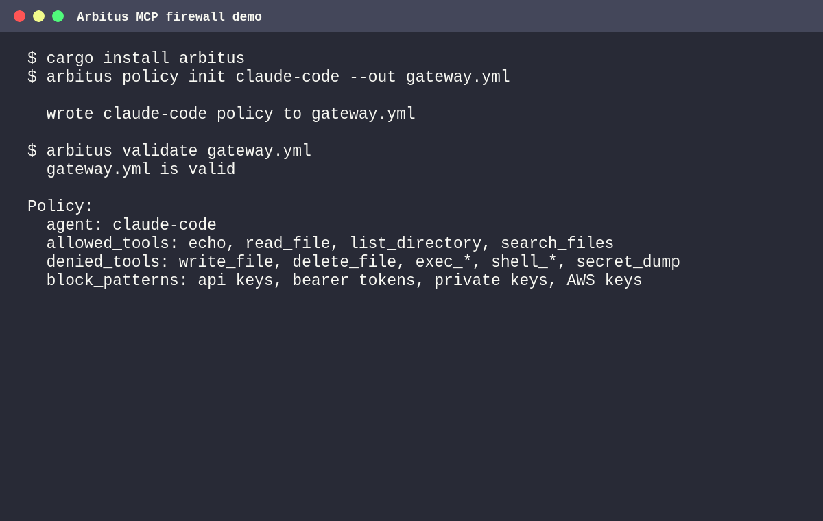 Arbitus blocks secret exfiltration