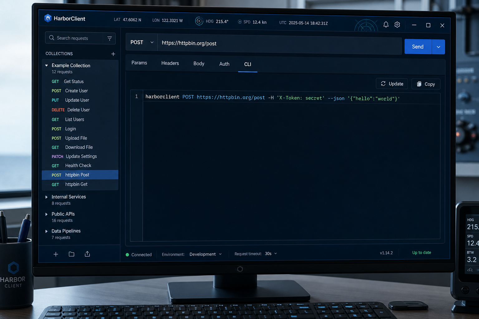 Screenshot of HarborClient CLI Request