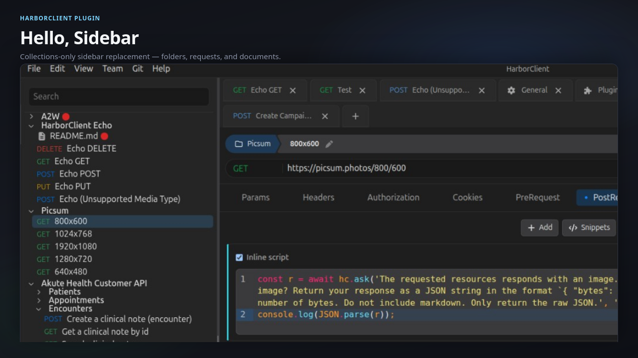 Screenshot of Hello, Sidebar