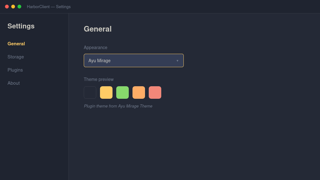 Screenshot of Ayu Mirage Theme