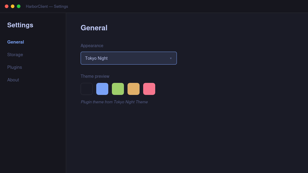 Screenshot of Tokyo Night Theme