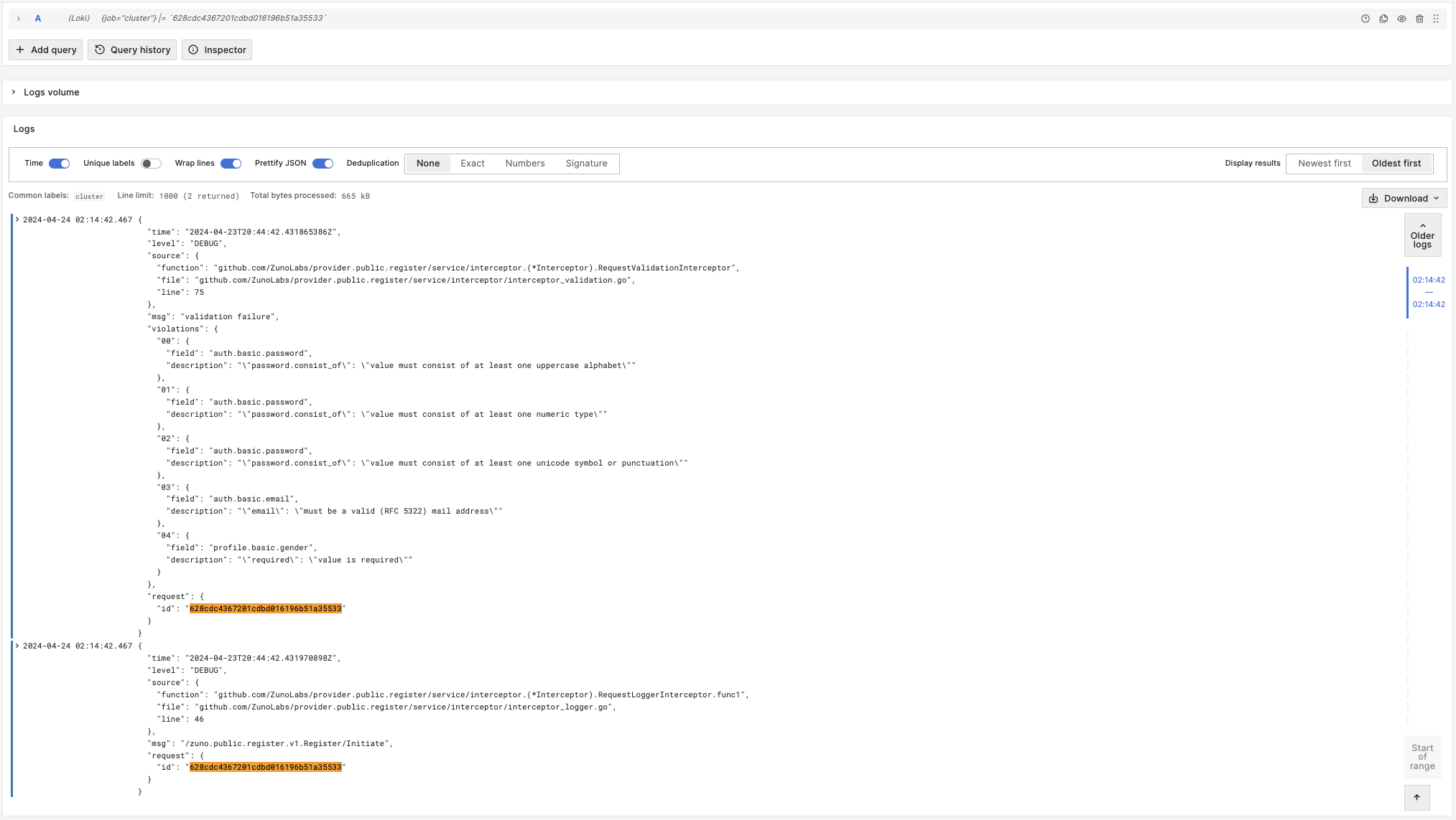 Administrative Dashboard: Error Reconciliation with Request Logging