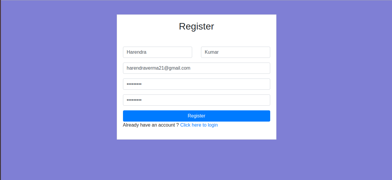 Registration Page