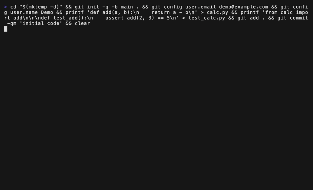 A failing test, a fix, a passing rerun and the generated report