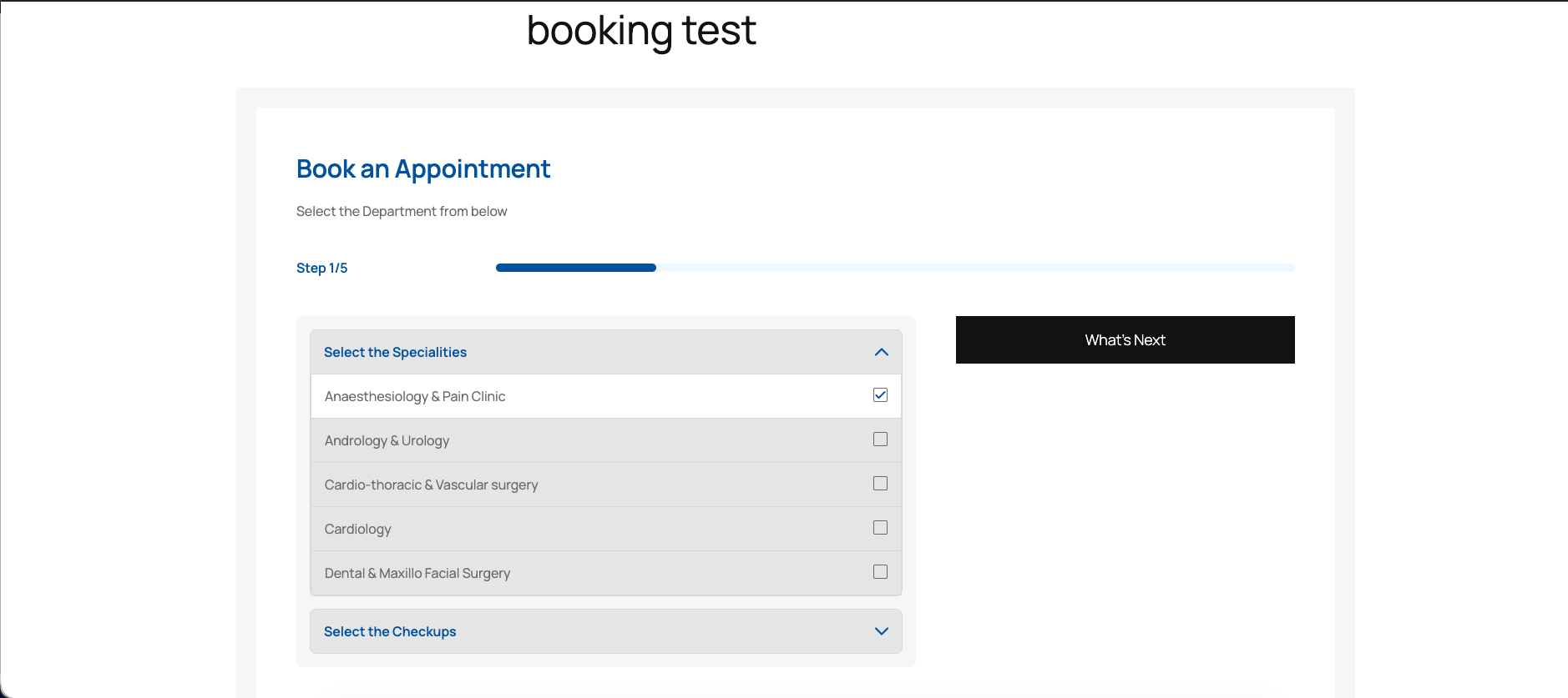 frontend category Selection