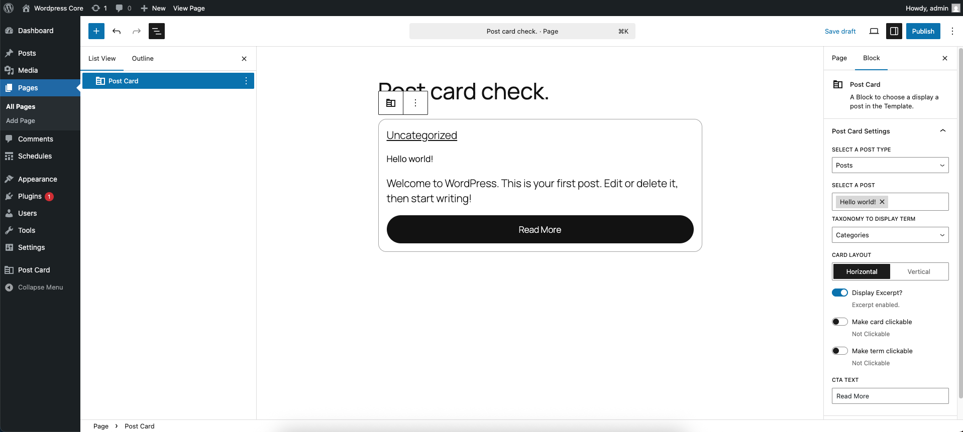 Menu Page