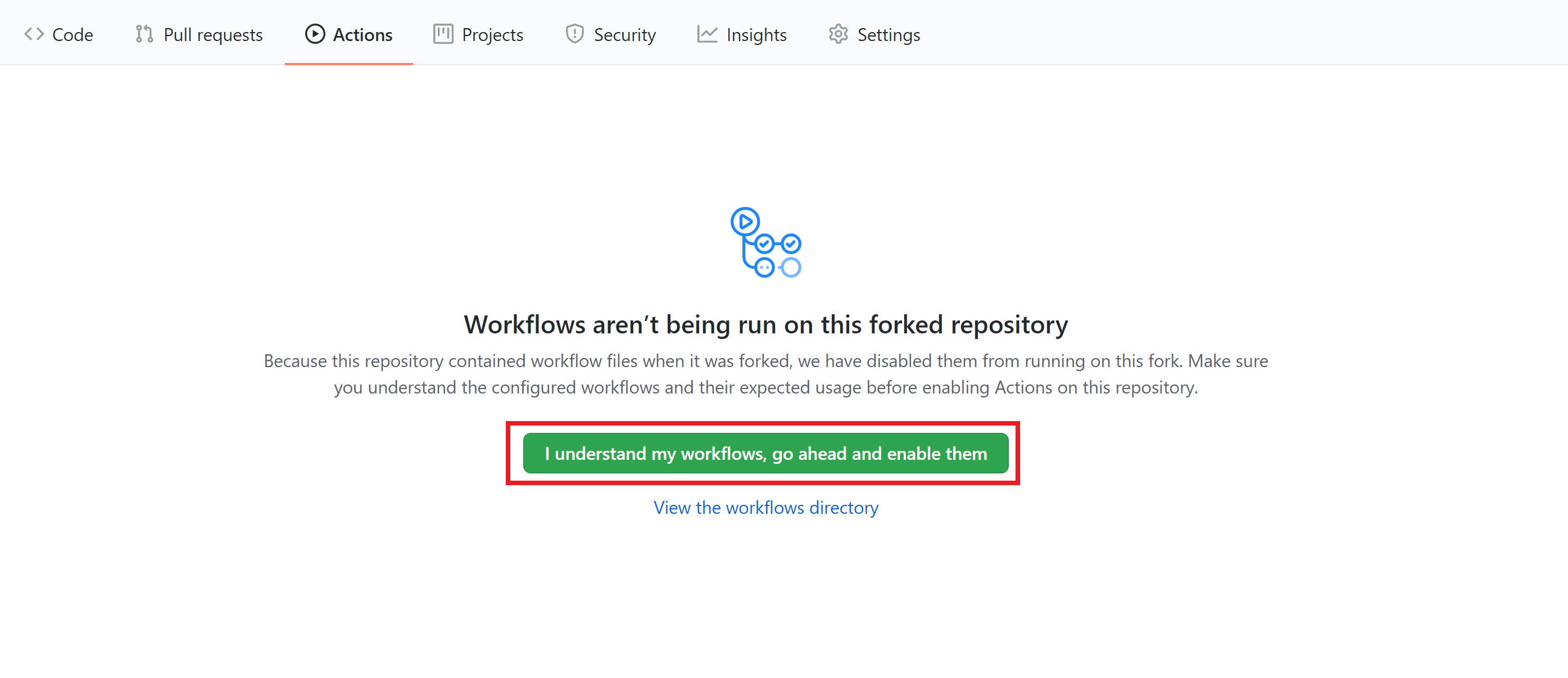Enable workflow