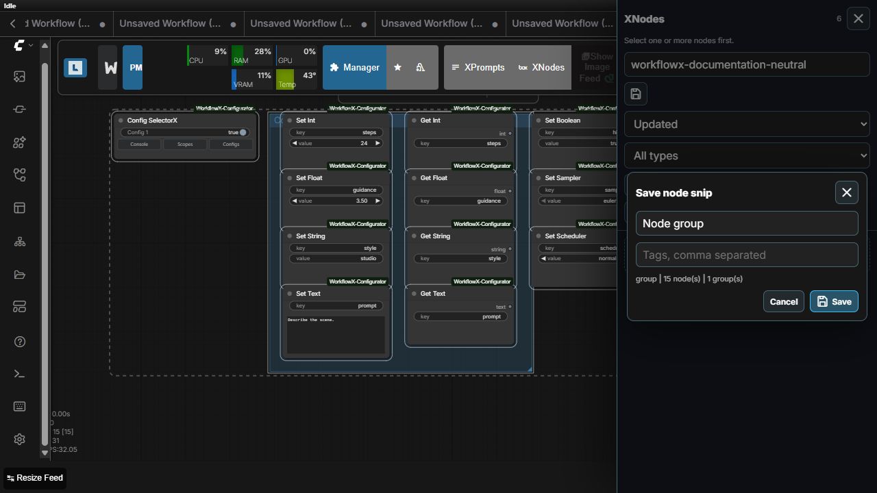 XNodes group save dialog