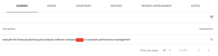 AI Search Example 1 in Google Search Console