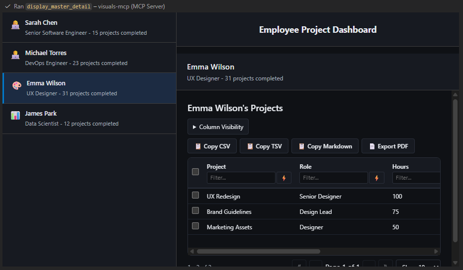 Master-Detail Example