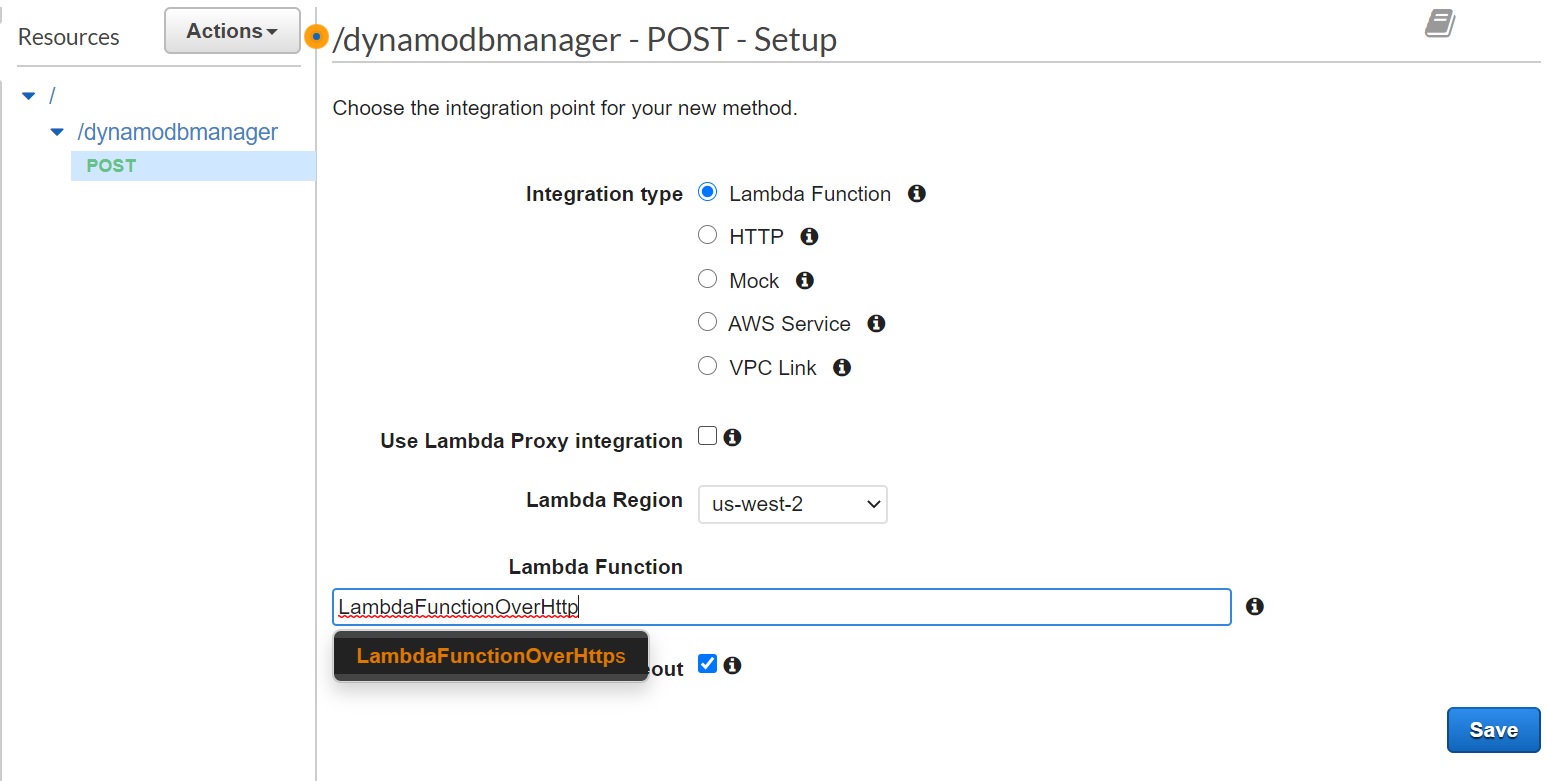 Create lambda integration
