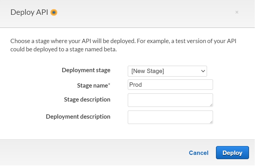 Deploy API to Prod Stage