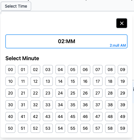 Time Picker Open State