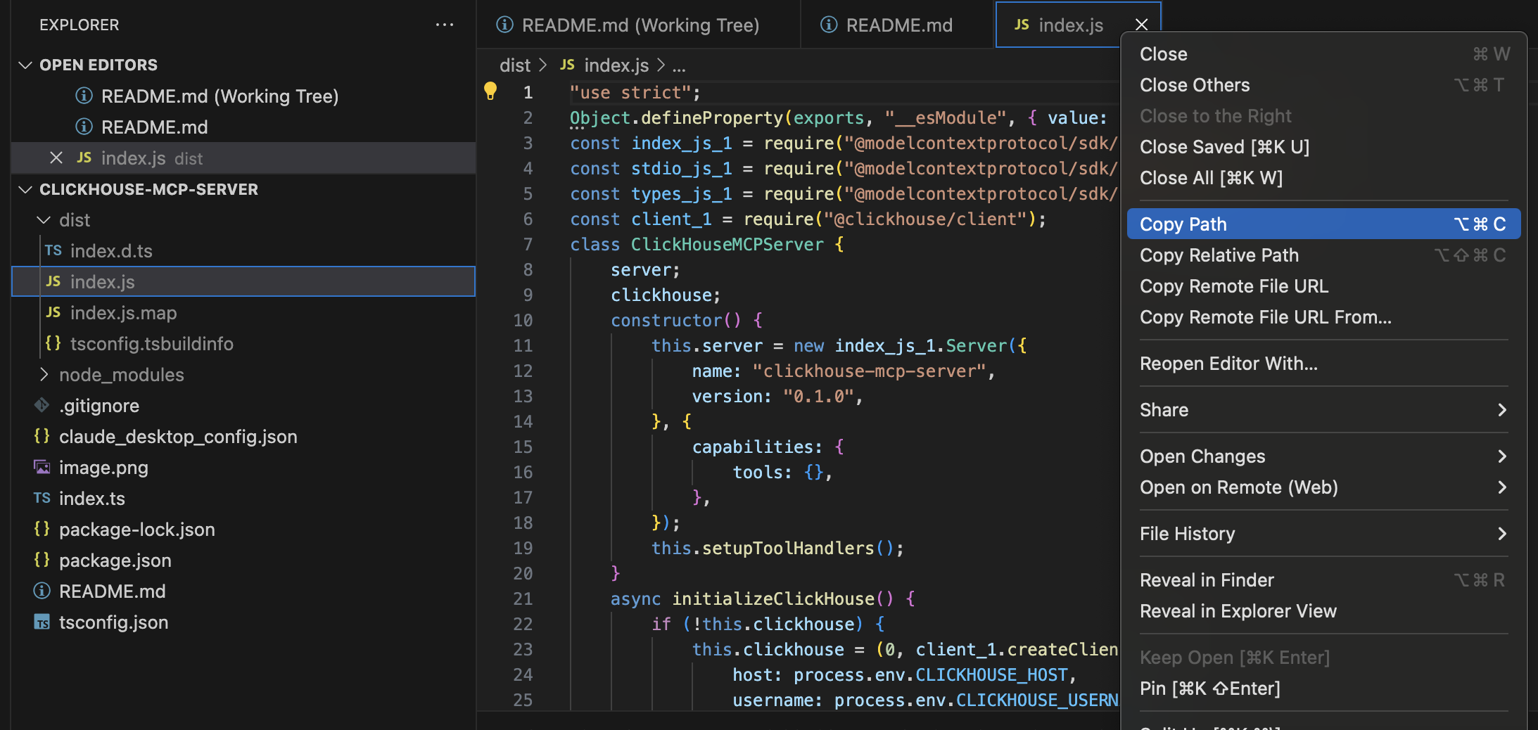 index.js path