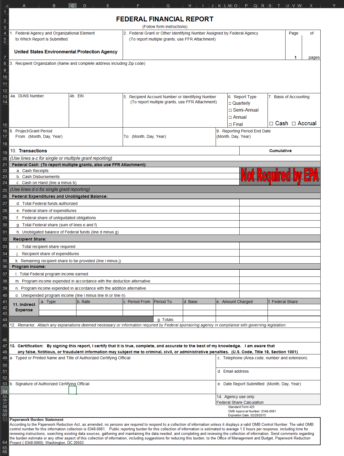 General Application Form Excel