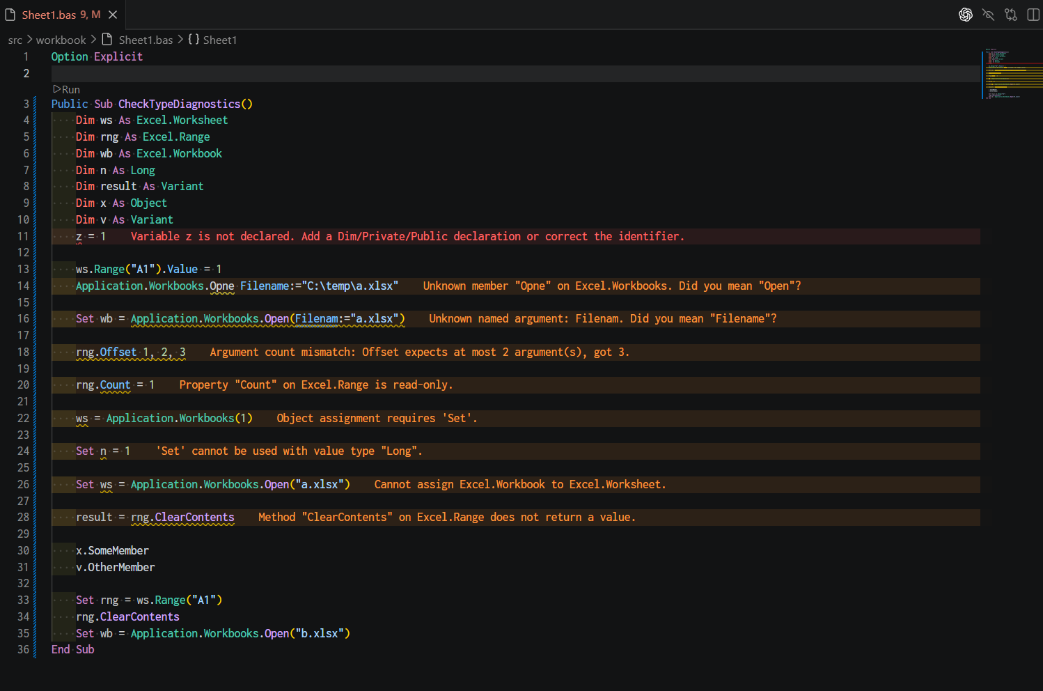 Diagnostic screenshot