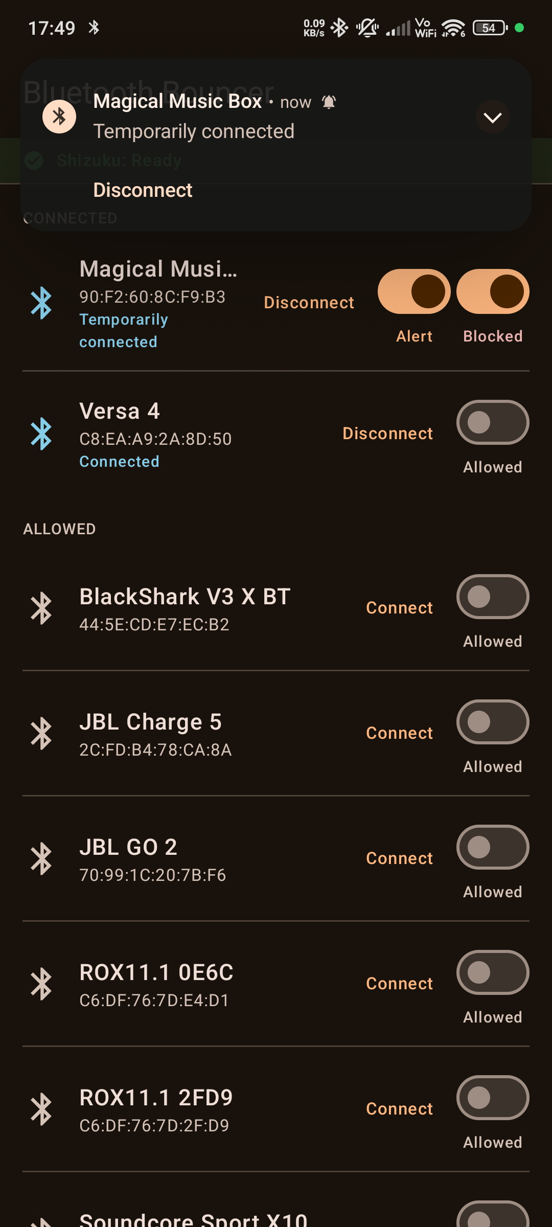 Temporarily connected