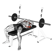 Barbell Close-Grip Bench Press animated exercise demonstration