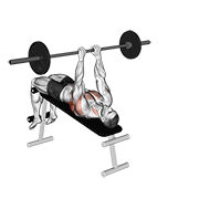 Barbell Decline Bent Arm Pullover animated exercise demonstration