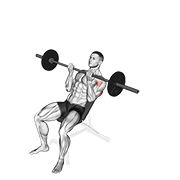Barbell Incline Reverse-Grip Press animated exercise demonstration