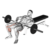 Barbell Lying Lifting (On Hip) animated exercise demonstration