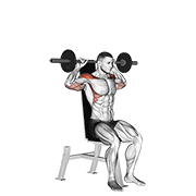 Barbell Seated Bradford Rocky Press animated exercise demonstration