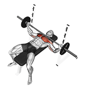 Barbell Wide Bench Press animated exercise demonstration