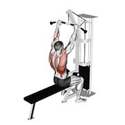 Cable Bar Lateral Pulldown animated exercise demonstration