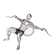 Cable Incline Fly (On Stability Ball) animated exercise demonstration