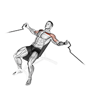 Cable Incline Fly animated exercise demonstration