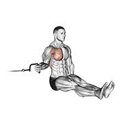 Cable Seated Shoulder Internal Rotation animated exercise demonstration