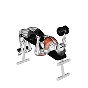 Dumbbell Decline Bench Press animated exercise demonstration