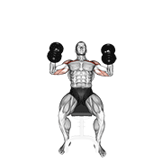 Dumbbell Incline Hammer Press animated exercise demonstration