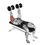 Dumbbell Lying Extension (Across Face) animated exercise demonstration