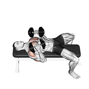 Dumbbell Lying Elbow Press animated exercise demonstration